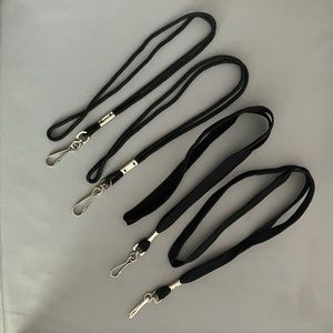 Set of 4 black, unbranded lanyards, great condition